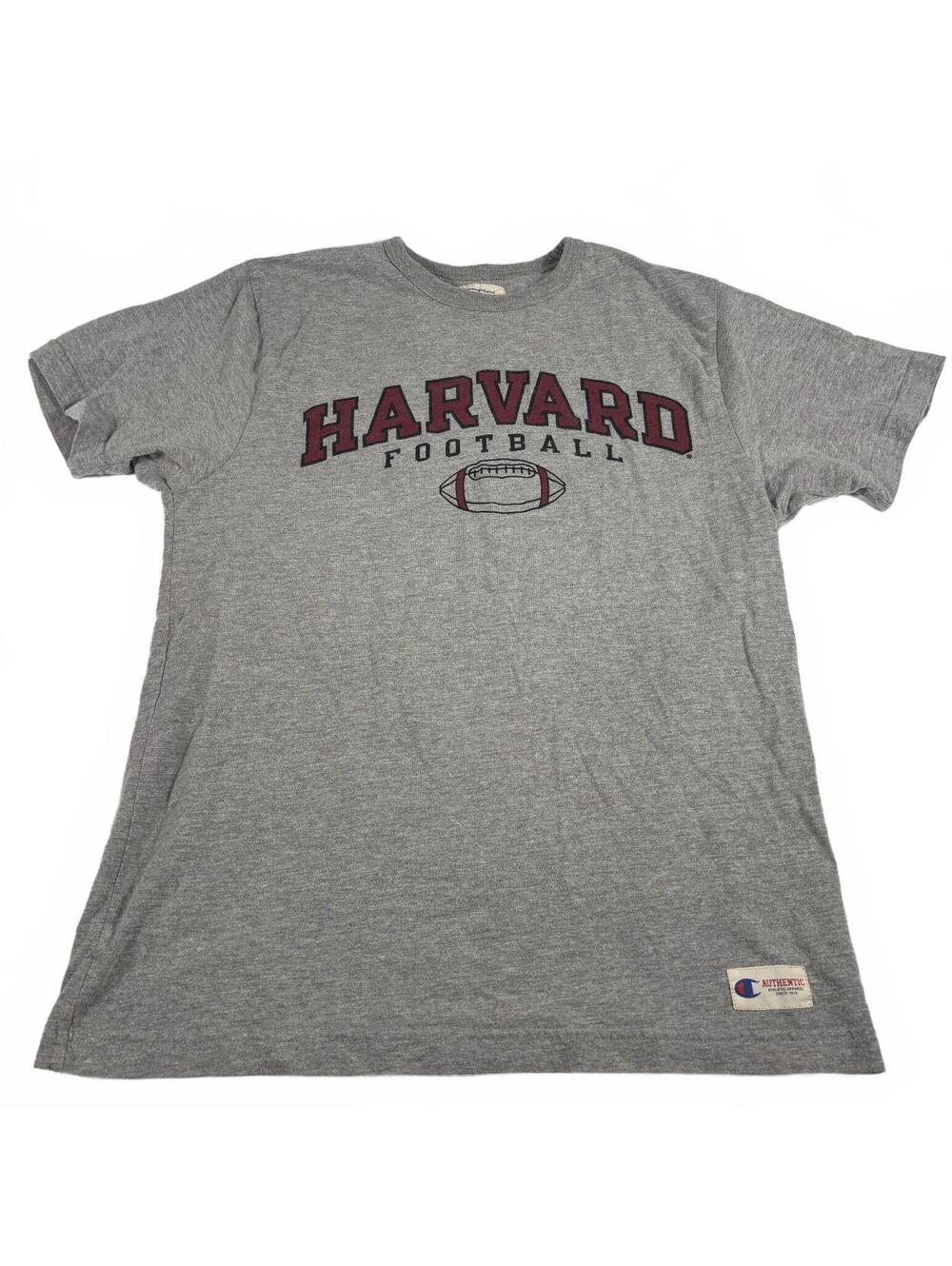 Champion Men's Harvard Football Gray Short Sleeve T-Shirt Size M